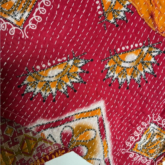 Kantha Bae Colorful Bohemian Handmade Vintage Textile Top Women's Free Size - Picture 5 of 6
